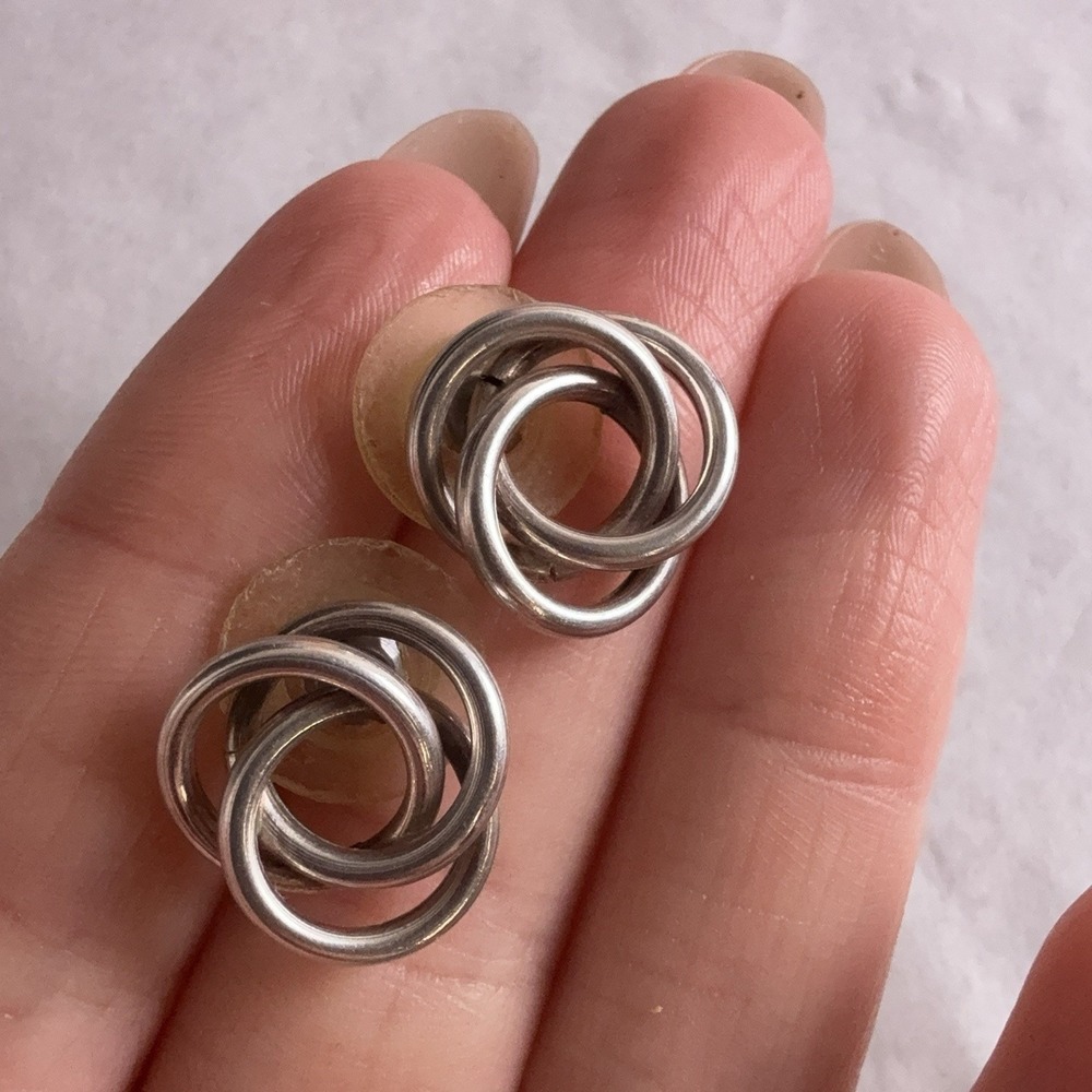 Sterling Silver Knot Stud Earrings 925 Post Butterfly Back Jewelry Womens